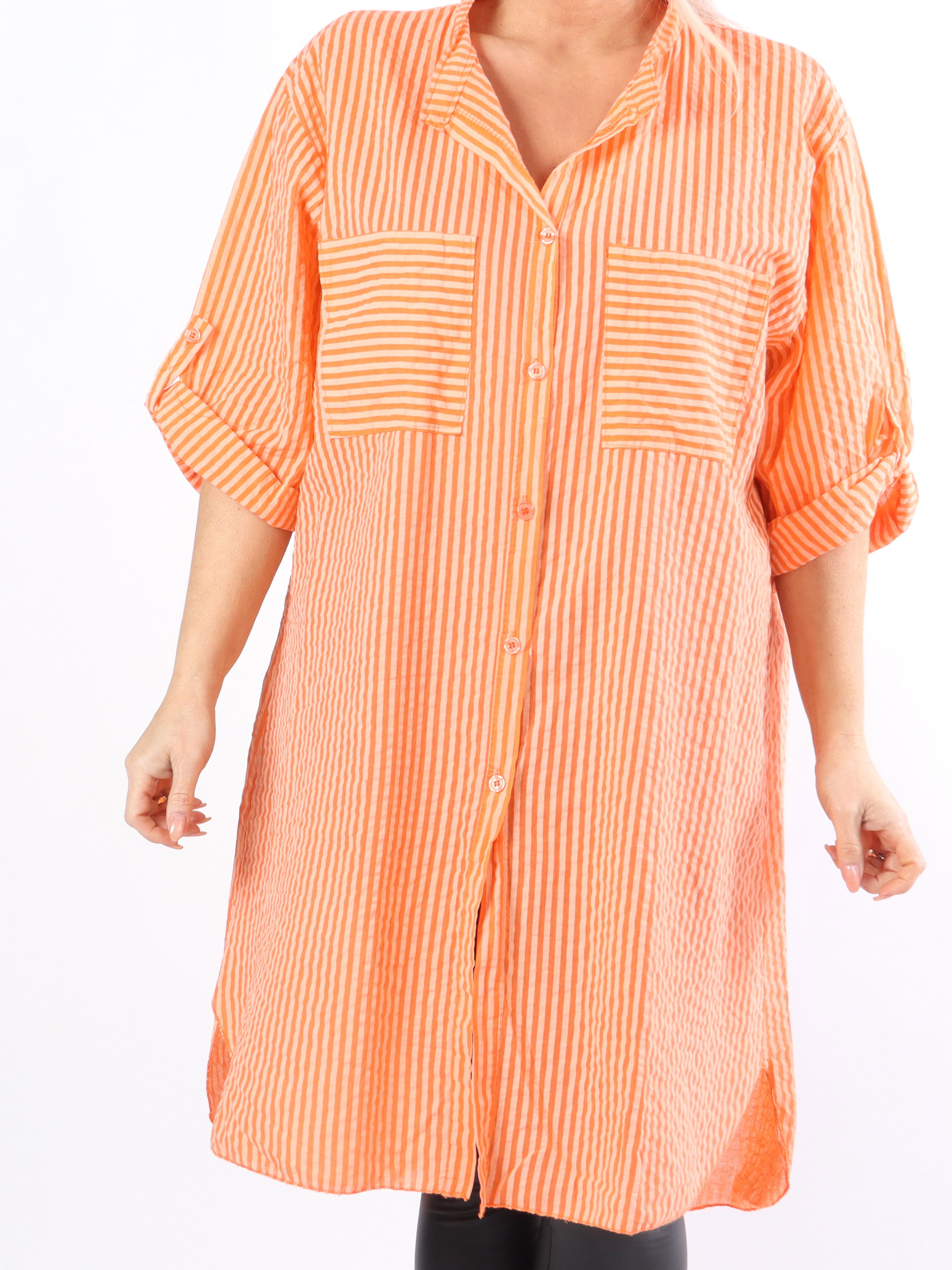 Bellis - Fed plus size skjorte i bæk og bølge